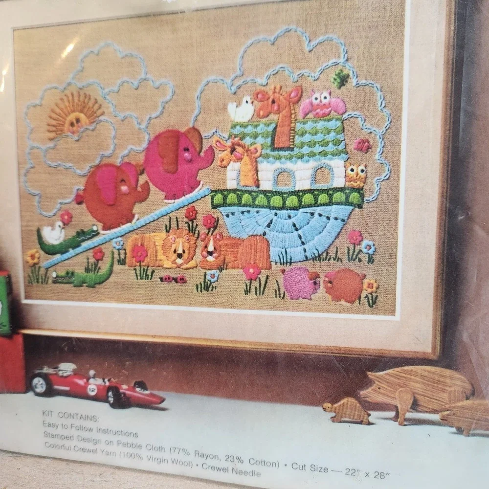 NEW Vintage Avon Creative Needlecraft NOAH'S ARK‎ Picture Crewel Embroidery Kit